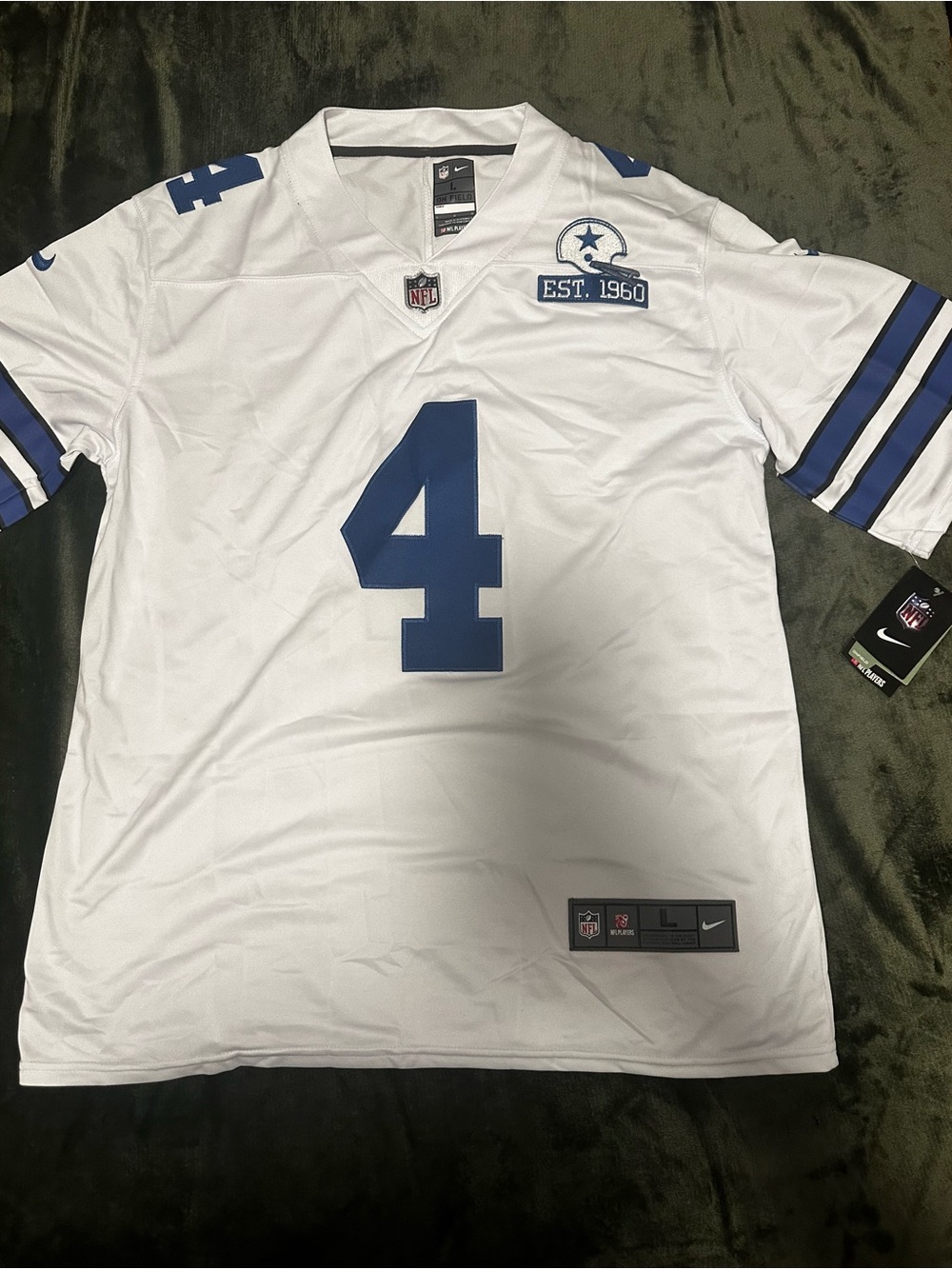 Nike NFL On Field Dallas Cowboys 4 Dak Prescott Jersey L NWT EST. 1960🏉